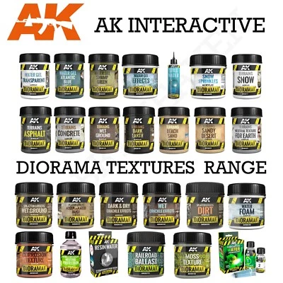 AK Interactive Diorama Effects Full Range Earth Water Nature Textures Resins   - Image 1 of 4