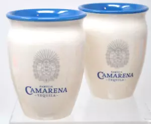 Juego de 2 vasos de tequila Familia Camarena 4,5" de alto azul crema - Imagen 1 de 5