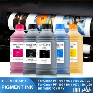 5×1000ML Pigment Ink For Canon PFI-107 PFI-120 PFI-320 TM-200 TM-305 iPF670 - Picture 1 of 7