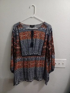 Top estivo da donna Lucky Brand 2XL motivo blu/arancione - Foto 1 di 3