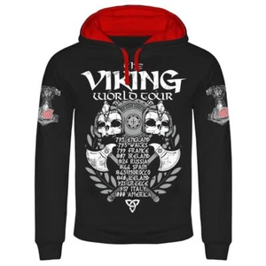 Suéter con capucha para hombre Viking World Tour vikingos robos Europa motivo S - 5XL - Imagen 1 de 5