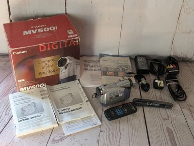Canon camera MV500I MiniDV Camcorder 18x Optical Zoom Digital camera with box + - Image 1 of 4