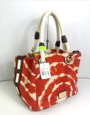 Bolso de Mano Michael Kors MARINA Grab Buck Cordón Lona Mediano Caqui Foto 1 de 4
