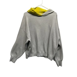 Maeve Anthropologie James Colorblock Hoodie Gray & Yellow 1X - Picture 1 of 11