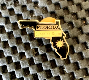 FLORIDA THE SUNSHINE STATE VINTAGE COLLECTORS ENAMEL PIN 1" X 1" NOS - Picture 1 of 2