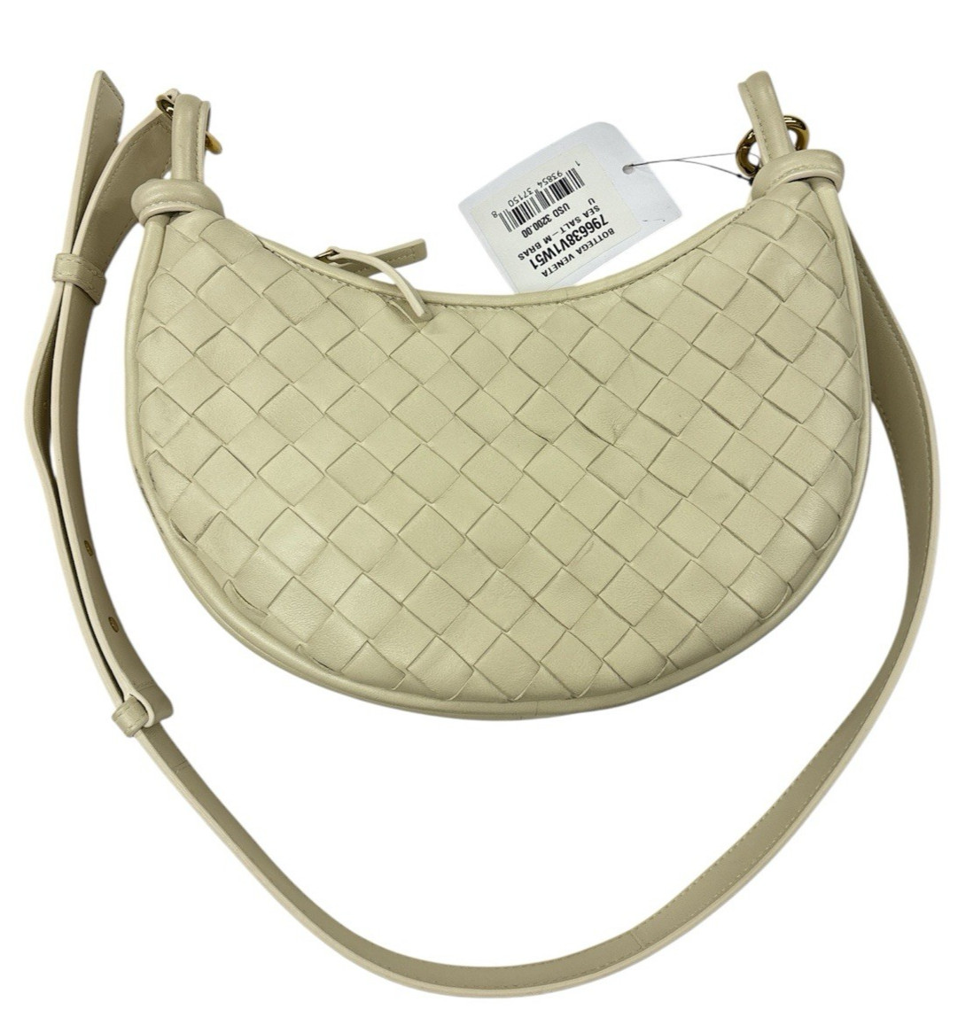 Bottega Veneta Gemelli Multipocket Woven Leather Shoulder Bag Sea