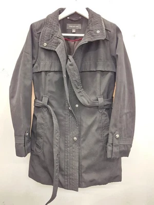 Women's Jones New York Black Size M Button-Front Trench Coat - Image 1 of 4