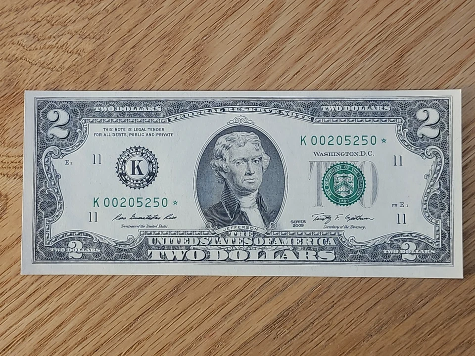 2009 $2 "STAR NOTE" DALLAS DISTRICT UNC/GEM K00205250* 512K RUN 3 OF 3 CONS SER - Image 1 of 4