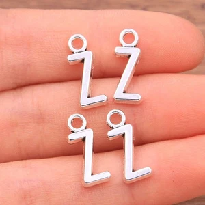 Dije de letras de 40 piezas, dije de alfabeto de letra Z de aleación para manualidades hágalo usted mismo, tono plateado - Imagen 1 de 6