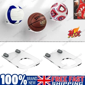 1-2Pcs Acrylic FootBall Display Stand Basketball Wall Mount Ball Support Bracket - Picture 1 of 13