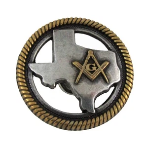1" Texas Masonic Concho Francmason Lodge Regalo TX Joyería Artesanía de Cuero Accesorio - Imagen 1 de 2