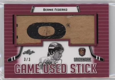 2018 Leaf ITG Stickwork Game Used Stick Red /3 Bernie Federko #GS-06 HOF - Image 1 of 2