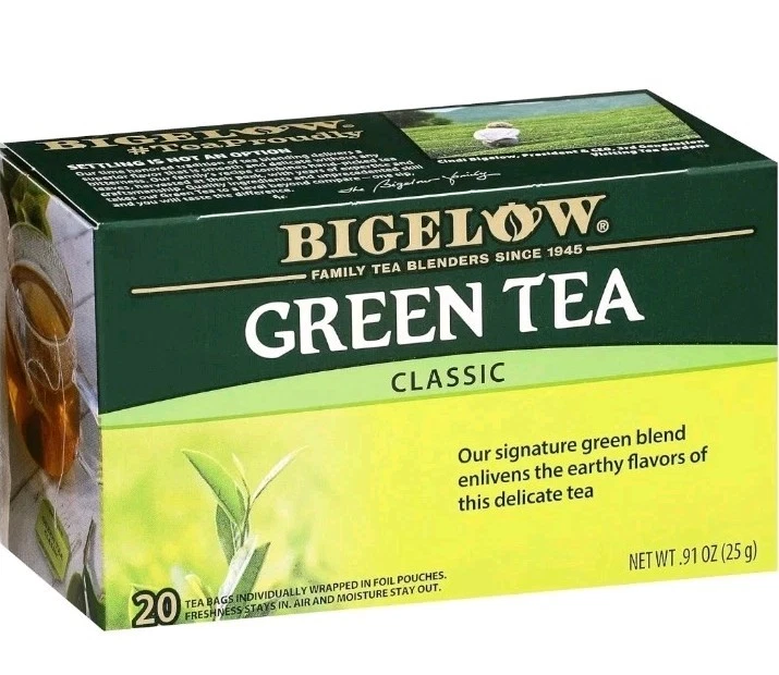 Té verde clásico Bigelow Tea, té con cafeína, 20 bolsas de té en total (paquete de 1) Foto 1 de 1