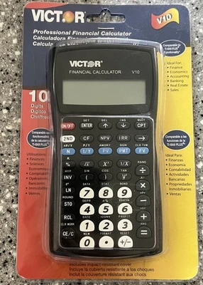 Victor V10 Professional Financial Calculator 10 Digits With Protective Cover - Image 1 of 4