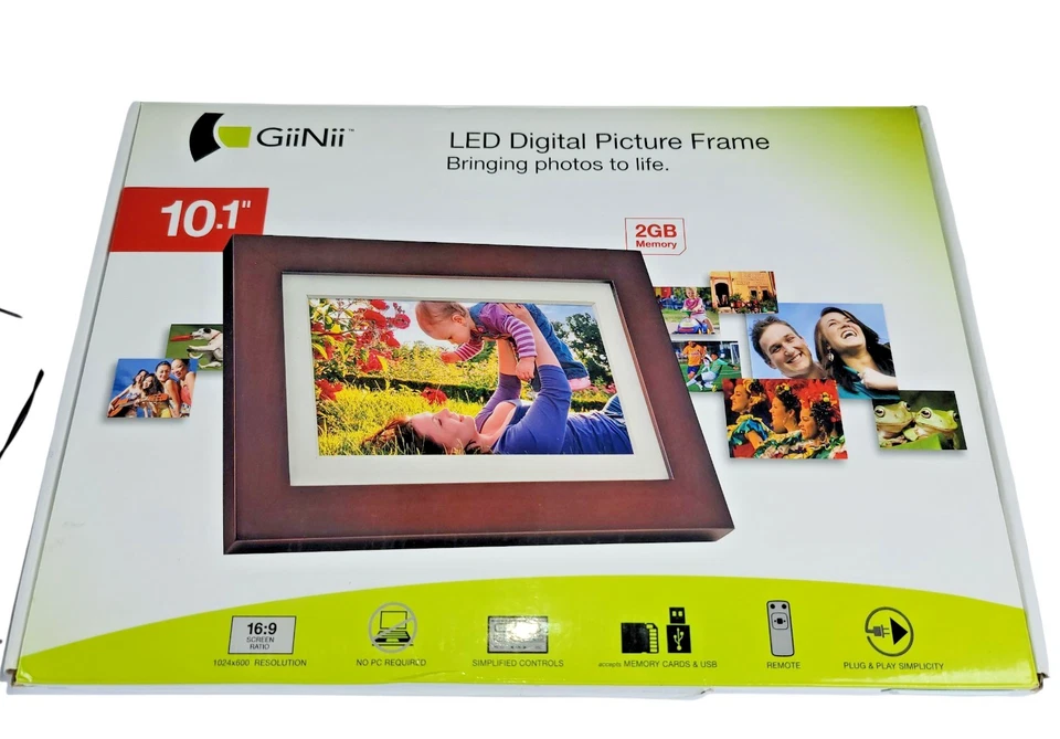 Gii Nii 10.1 inch LED Digital Picture Frame Touch 2GB Storage Smart Photo Frame - Image 1 of 4