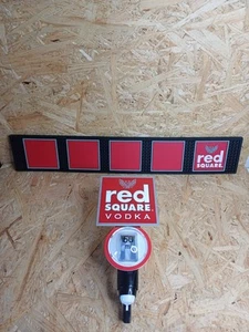 Red Square Vodka Optic 50ml And Rubber Bar Runner Breweriana Home Bar Mancave - Picture 1 of 18