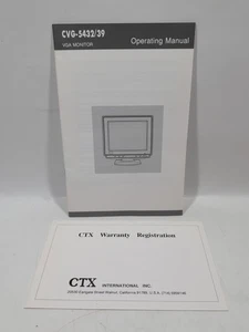 Vintage Electronics User's Manual: CVG-5432/39 VGA Monitor, operating manual - Picture 1 of 4
