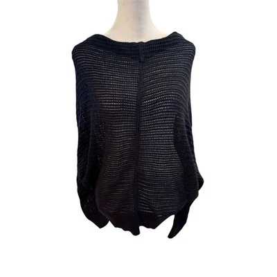 AllSaints Women's Black Semi-Sheer Open-Knit Pullover Sweater Size 6 - Image 1 of 4