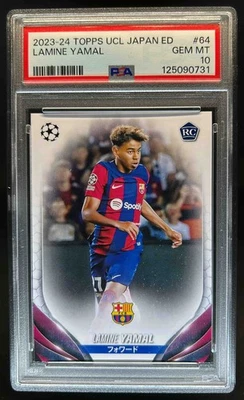 2023-24 Topps Cromo Edición UEFA Japón Lamine Yamal RC #64 Barcelona PSA 10 Foto 1 de 2