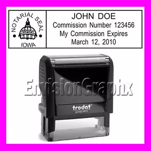 Individueller offizieller Notar IOWA selbstfärbender Stempel T4913 schwarz - Bild 1 von 6