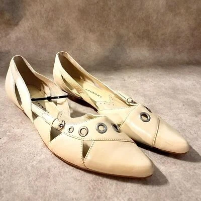 Té chino de lavandería para mujer Rochelle talla 7,5 cuero marfil sin cordones punta Foto 1 de 4