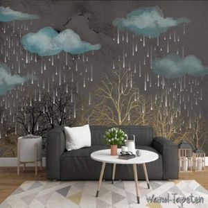 Vlies Fototapete Wandtapete Wandbilder Handgemalte Waldhimmel Landschaft 7144 - Picture 1 of 3