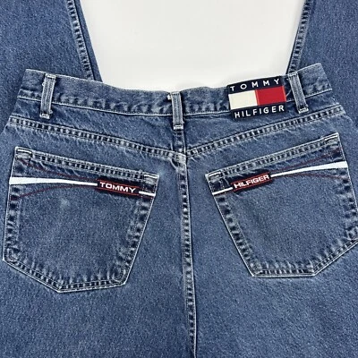 Tommy Jeans Men 36x32 (33x30) Medium Wash Tapered Leg Denim Vintage Made in USA - Image 1 of 4