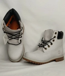 Pre-Owned Timberland A5SS3 Size 6 Women's 6in Waterproof Boots Light Grey Nubuck - Picture 1 of 10