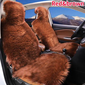 1PC Faux Sheepskin Fur Car Seat Cover Soft Warm Plush Full car Front seat Case