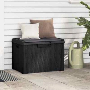 Gartentruhe mit Sitzkissen Anthrazit 125 L PP - Bild 1 von 10