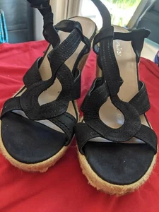 SANDLER LAGUNA SUEDE LEATHER UPPER SIZE 38 WEDGES - Picture 1 of 8