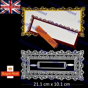 Large Nest Of 3 Decorative + 2 Rectangle Framed Metal Cutting Dies H4 - Picture 1 of 5