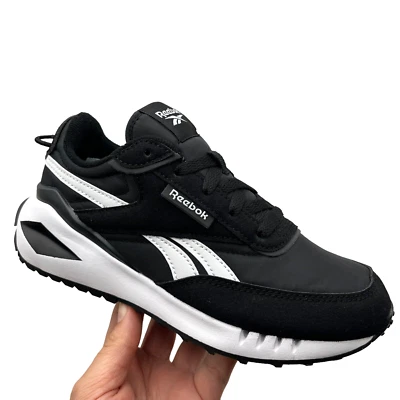 Reebok Forte Racer Little Boys/Girls Suede-Nylon Sneakers Size 11 Black & White - Image 1 of 4