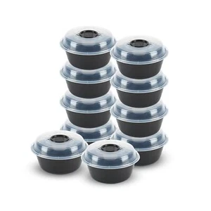 Bpa Free Meal Prep Bowl Container With Dressing Cups Set Of 10 “ Microwave & Dis - Picture 1 of 6
