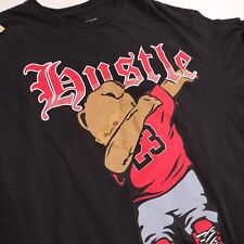 Hustle OG Pullover Casual Short Sleeve Graphic T-Shirt Mens Size L Black Red