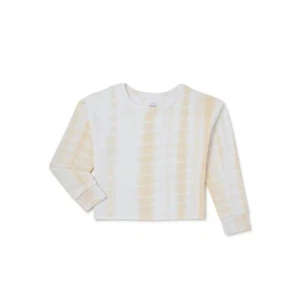 Wonder Nation Girls' Cut-Off Tie-Dye Sweatshirt Multi Size M(7-8) - Picture 1 of 3