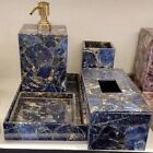 Sodalite Agate Bathroom Set 5 Pcs Set Handmade Contemporary For Home Decorative