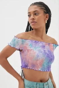 NWT Urban Renewal PINK COMBO Short Sleeve Crop Top Size Medium MSRP $39.00 - Picture 1 of 12