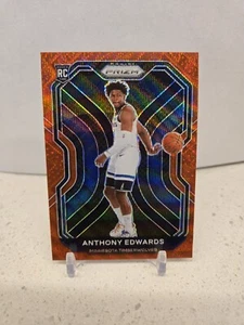 2020-21 Prizm Anthony Edwards Red Wave Prizm Rookie Card RC #258 Timberwolves - Picture 1 of 2