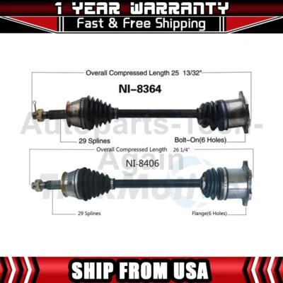 TrakMotive 2 Rear CV Axle Joint Shaft Fits 2002-2006 INFINITI Q45 - Image 1 of 3
