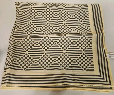 Vintage Vera Neumann 100% Polyester Womens Scarf Mod 1960s Yellow & Grey 21"×21" - Image 1 of 4