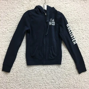 Hollister Hoodie Medium Youth Blue Full Zip Sweatshirt Athletic Casual Boys M - Picture 1 of 11