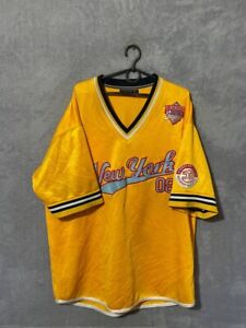 Jersey Down Impact New York vintage Hip-Hop Baseball Shirt Yellow Mens Size XL