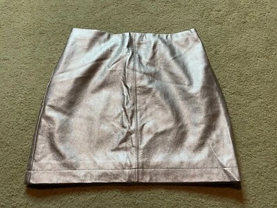 NWT Vintage Y2K 2000s Hollister Gold Pleather Faux Leather Short Mini Skirt S - Image 1 of 4