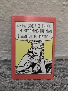 Vintage Pop Art I Think I'm Becoming The Man I Want 2 Marry Ephemera Magnet 2x3 - Picture 1 of 7