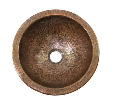 Fregadero de baño Barclay 6722-AC Aldwyn de 15 pulgadas de cobre con montaje inferior Foto 1 de 4