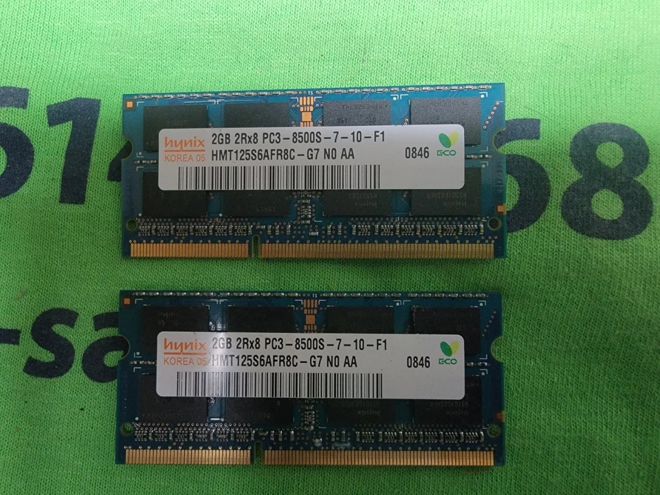 Hynix 2 x 2GB (4GB Kit) DDR3 | PC3-8500S | Apple Mac Memory HMT125S6AFR8C - Image 1 of 1