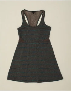 HURLEY Womens Sleeveless A-Line Dress UK 8 Small Grey Striped Polyester OH05 - Picture 1 of 3