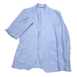 $ 1195 Canali blau Leinen Zwei-Knopf Blazer Jacke Herren Größe US 38R (Italien 48R) - Bild 1 von 13