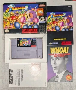 Super Bomberman 2 (SNES Super Nintendo) Complete w/ Manual - Picture 1 of 7